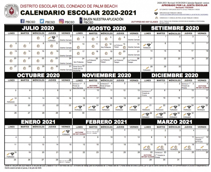 School Board Calendar | Hispanic Education Coalition of Palm Beach County